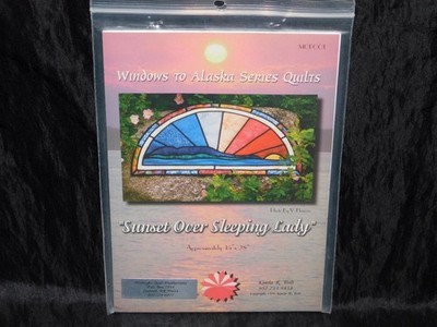 Windows To Alaska Sunset Over Sleeping Lady Wall Quilt Pattern 15 x 28'' Windows