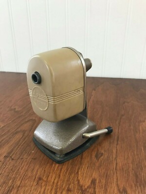 Vintage  APSCO Berol Vacu-Hold Pencil Sharpener Yellow/Brown