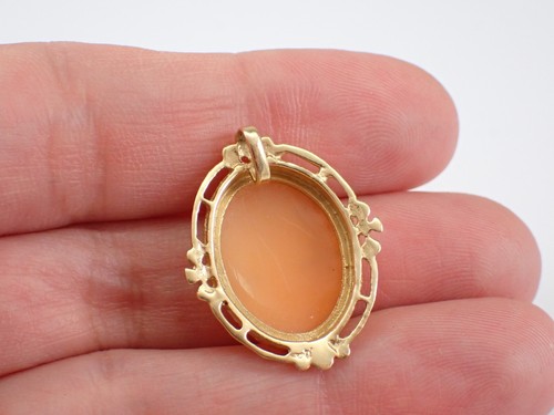 Antiguo colgante camafeo vintage de oro amarillo de 14K - Imagen 6 de 6