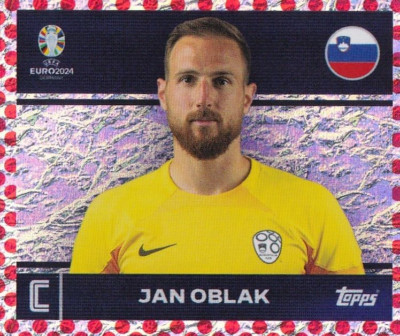 Topps Euro 2024 Sticker Slovenia SVN 2 Jan Oblak Captain Euro Border
