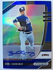 2020 Panini Prizm Draft BLUE PRIZM AUTO BURL CARRAWAY #ed 55/60!! Chicago Cubs