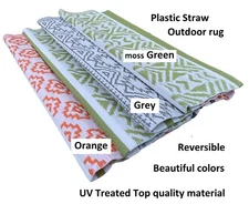 Reversible 6X9 Patio Outdoor Rug  Camper Rv mat Durable However Color Fades