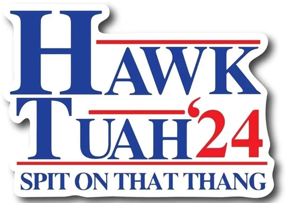 Pegatina Hawk Tuah '24 - Calcomanía divertida de parodia política Spit On That Thang Foto 2 de 4