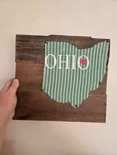 Handmade Rustic Wood Ohio Sign