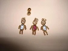 Vintage Nice Lot 5Pc 14K Yellow Gold Boy Girl Ball Charms Pendants Necklace