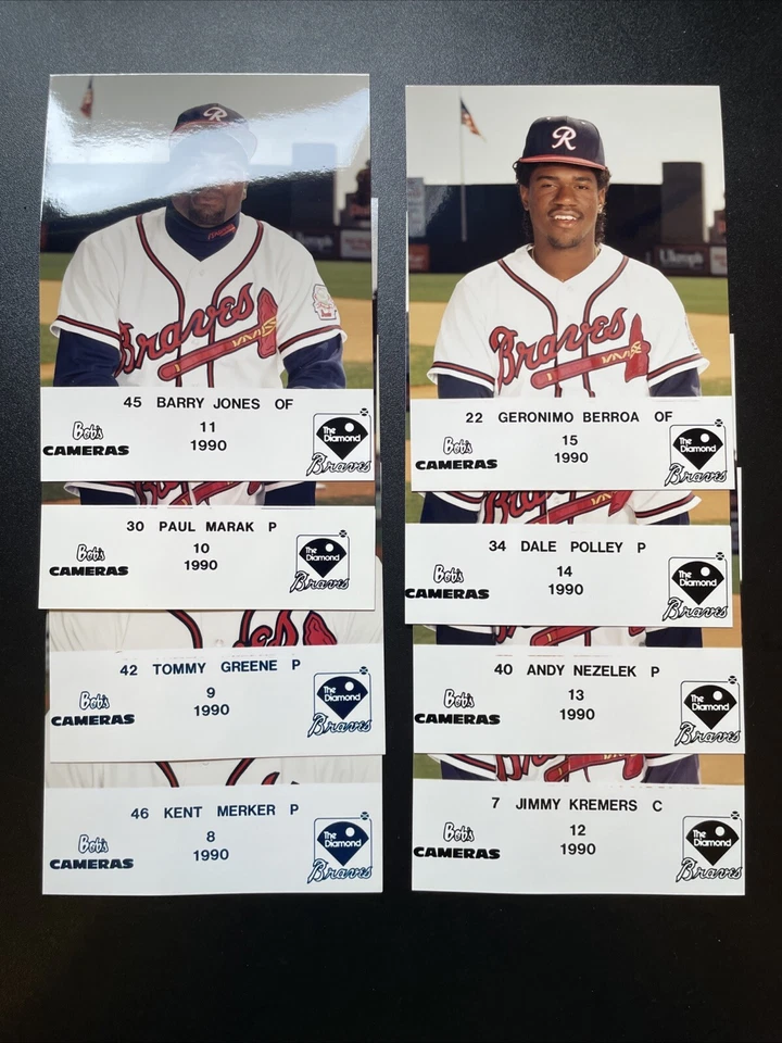 Complete (22) Card Set of 1990 Richmond Braves,  Bob's Cameras Photo Cards 4x5 - Image 4 of 4