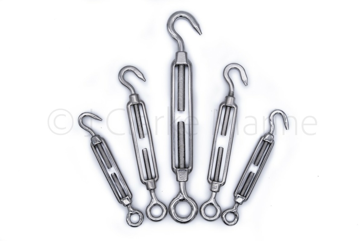 10Pack M6 Turnbuckle Hook And Eye Stainless Steel Cables Wire Turnbuckles Hea