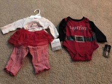 New Lot Of Baby Girl Carter  s/Glam Baby X Mas Lot-size Newborn 3 Months