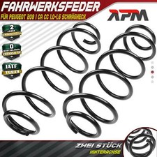 2x Federn Fahrwerksfeder Hinterachse für Peugeot 208 I CA CC 1.0-1.6 Bj.ab 2012