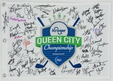 2024 KROGER QUEEN CITY CHAMPIONSHIP SIGNED GOLF FLAG LEXI THOMPSON BECKETT J79