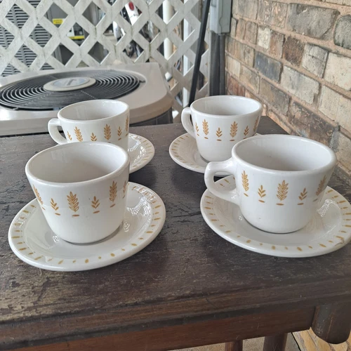 Homer Laughlin USA Heavy Restaurant Ware Cups & Saucers 4