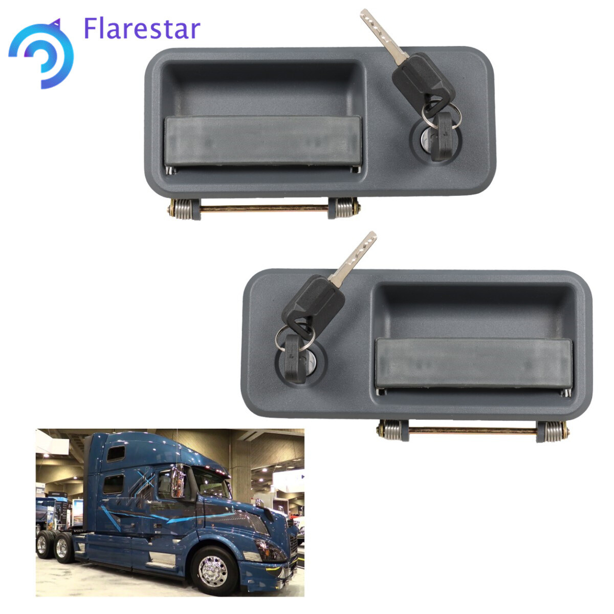 For Volvo VNL Truck Door Handle With Locks Set Kit Outside