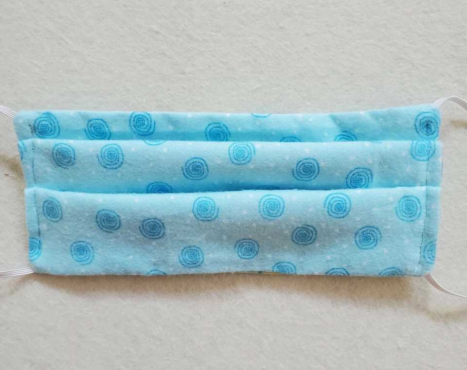 Mascarilla facial floral azul/rosa NIÑO, reversible 2 en 1, apertura de filtro, 1/8 in elas Foto 4 de 4