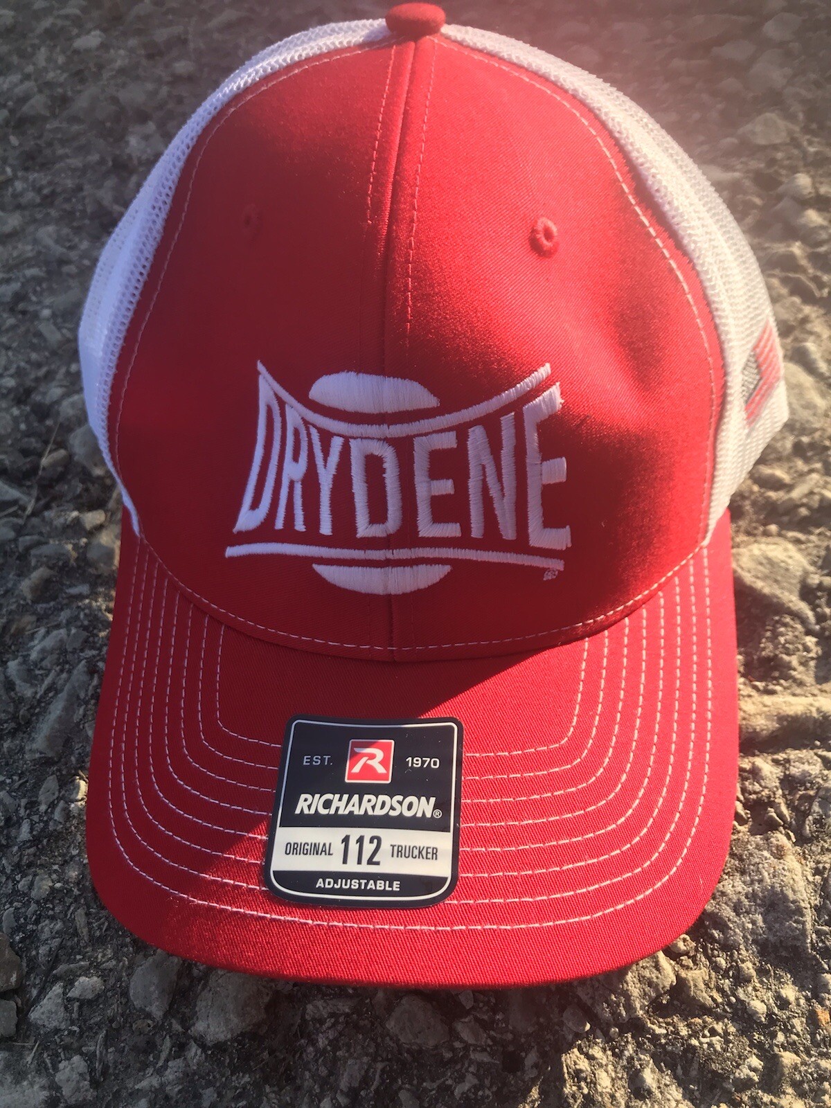 Drydene Red White Adjustable Baseball Hat Cap