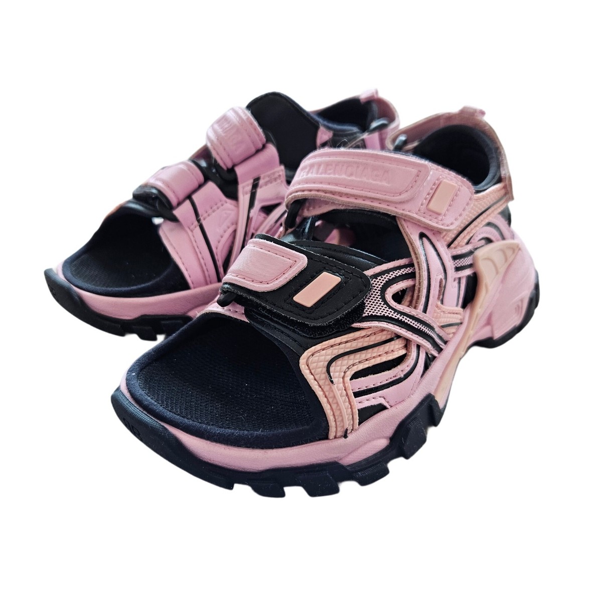 Balenciaga Pink/Black Track Sandal For Kids | eBay