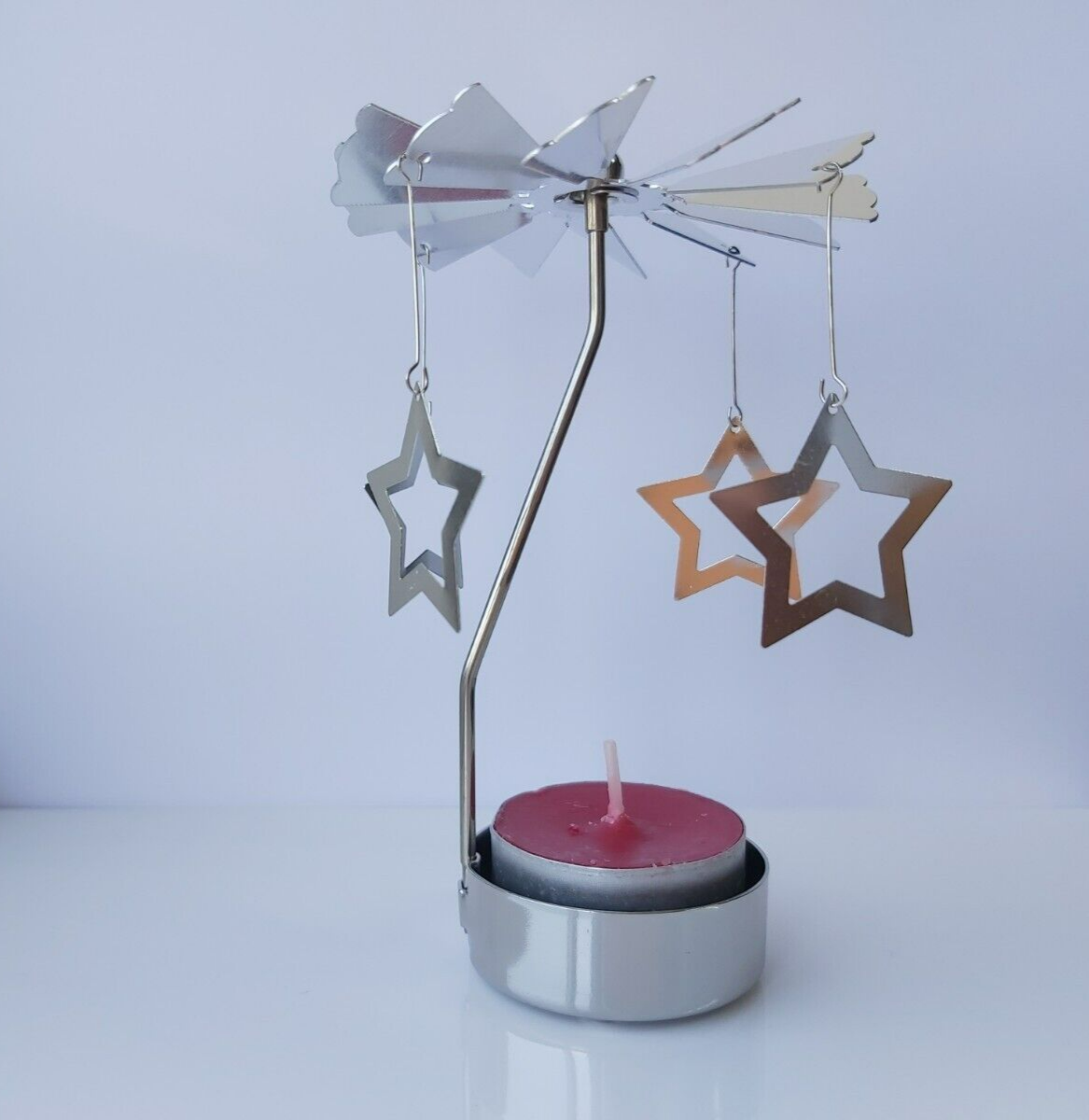 Stars Tea Light Rotary Carousel Spinning Tea light Candle Holder Home ...