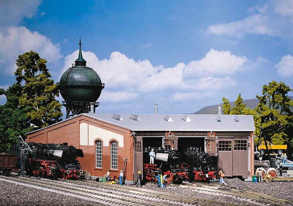 Faller H0 120177 Ringlokschuppen 3-StäNdig Lang Neu/Ovp-image