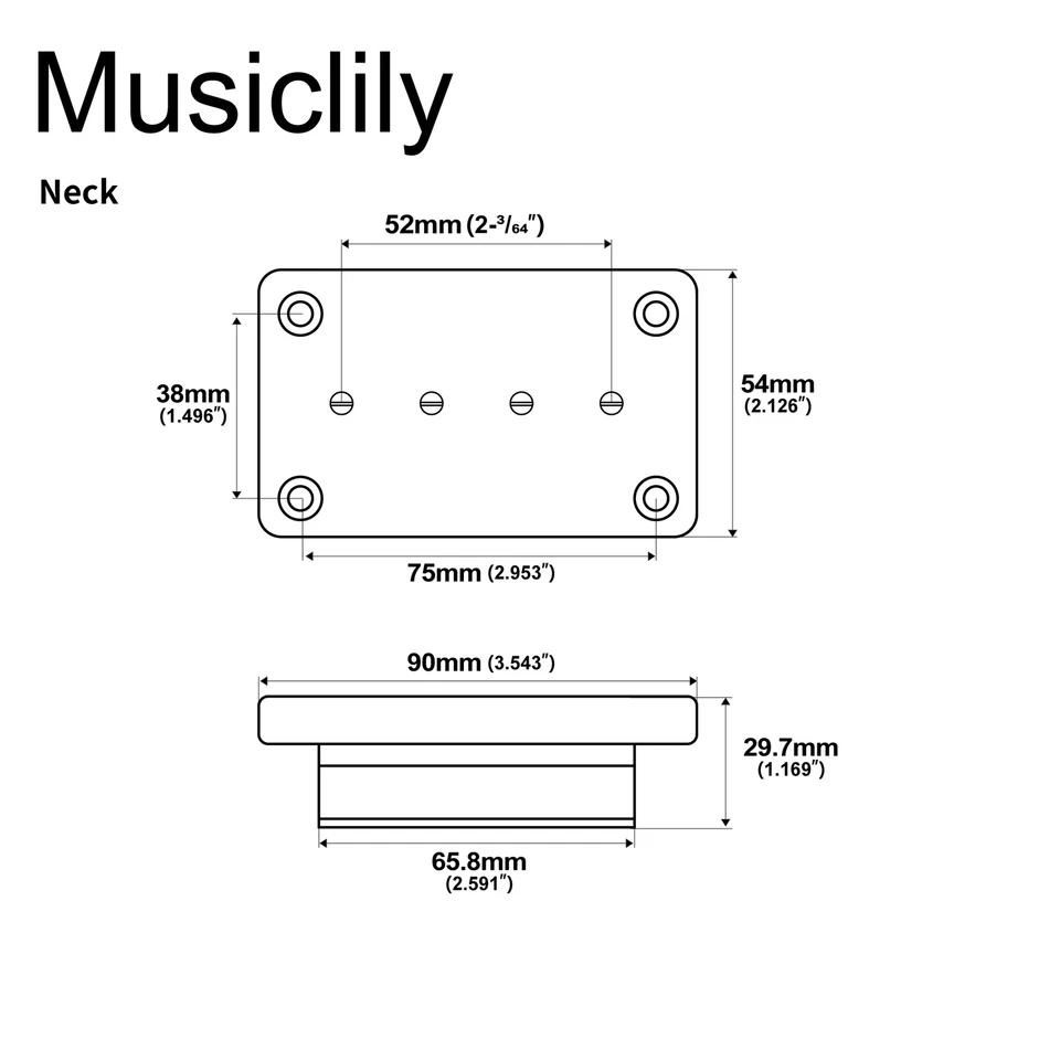 Pastilla de cuello Artec EBC4 Sidewinder Mudbucker de cerámica para Epiphone EE. UU. SG EB Bass Foto 2 de 4