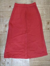 Vintage Handmade Wool High Waist 60s A Line Maxi Skirt XS Zipper Closure Coral