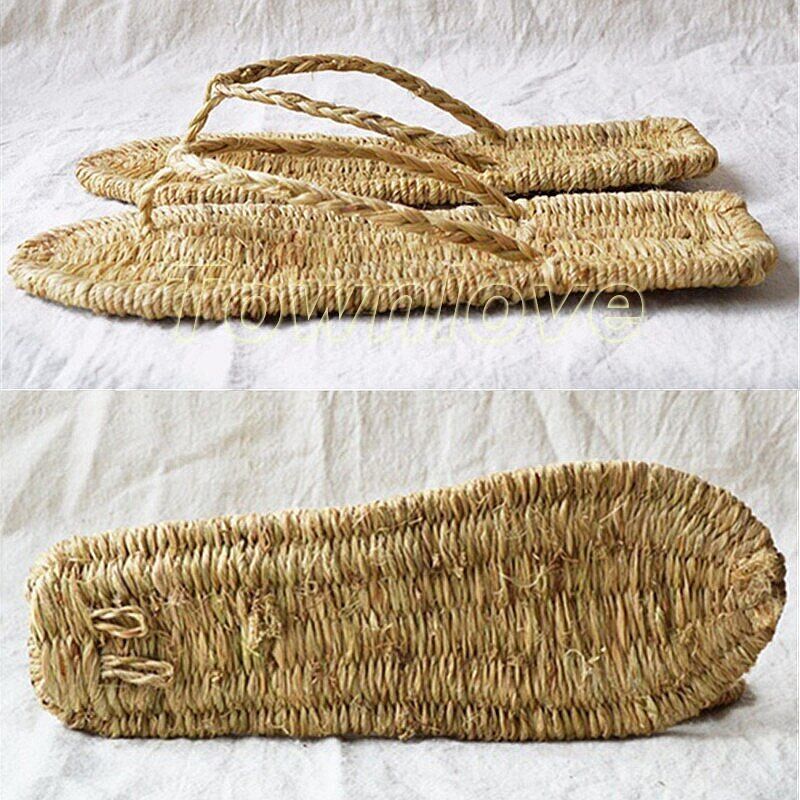 PANTOFOLA D’ORO Sandali in paglia intrecciata pura fatta a mano pantofole retrò puntelli performance sandali