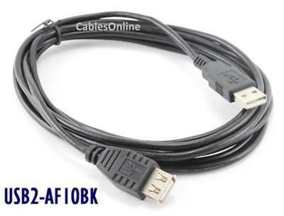 Manhattan 10ft USB 2.0 A Male/Female Extension Cable BK