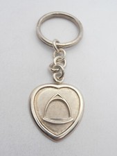 Bracket: 925 Silver Heart Keychain - Riding - Horse - Equestrian