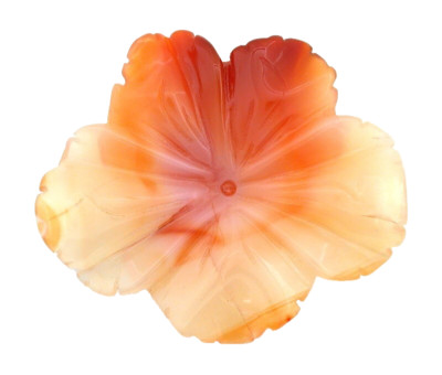 149.95 Ct 2 9/10 x 2 1/2 Inches Carved Carnelian Agate Flower Carving EC17/5125