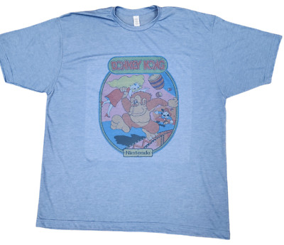 Vintage 1989 80s Nintendo Donkey Kong Adult T Shirt vintage Blue