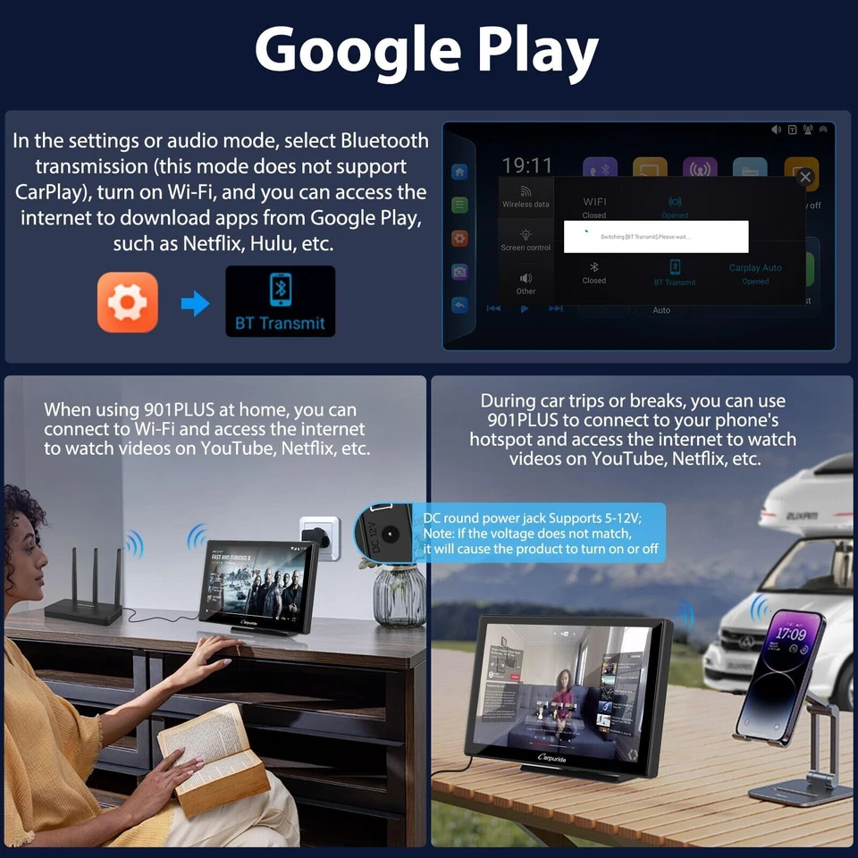 Carpuride W901Plus Car Radio Apple Carplay GPS Android Auto Car Stereo Android12 - Imagen 3 de 4