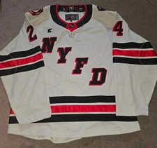 NEW FDNY Bravest 2024 Authentic Hockey Game Jersey XL Fight Strap
