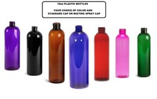  2 PLASTIC 16OZ COLORED BOTTLES. OPTIONAL CAPS. USA SELLER. QTY DISCOUNTS.