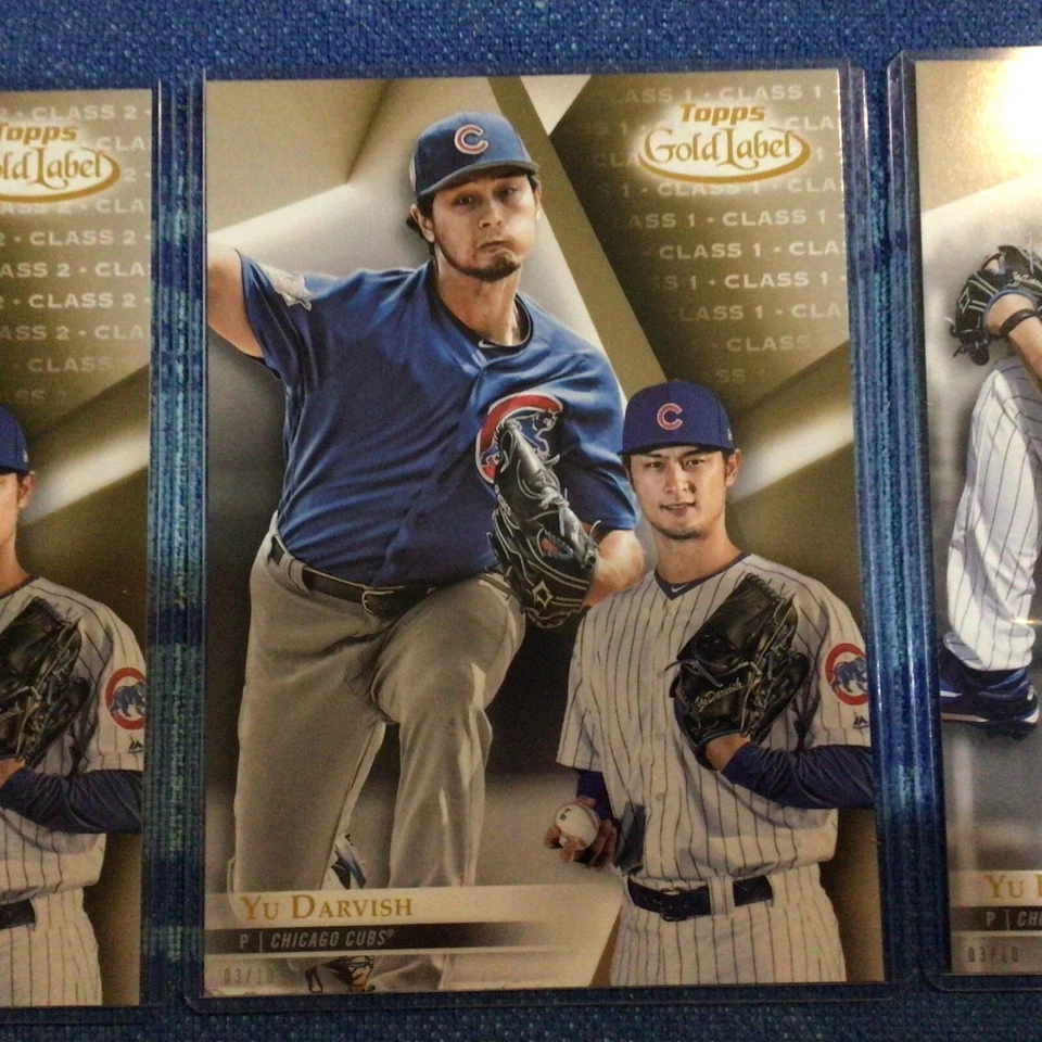 Yu Darvish #28 Cubs all 3 classes lot  03/10 made 2018 Topps Gold Label 5x7 - Image 3 of 4
