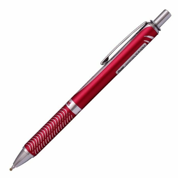 Pentel EnerGel Alloy RT Premium Liquid GEL Pen Red Barrel Blue Ink Lr7