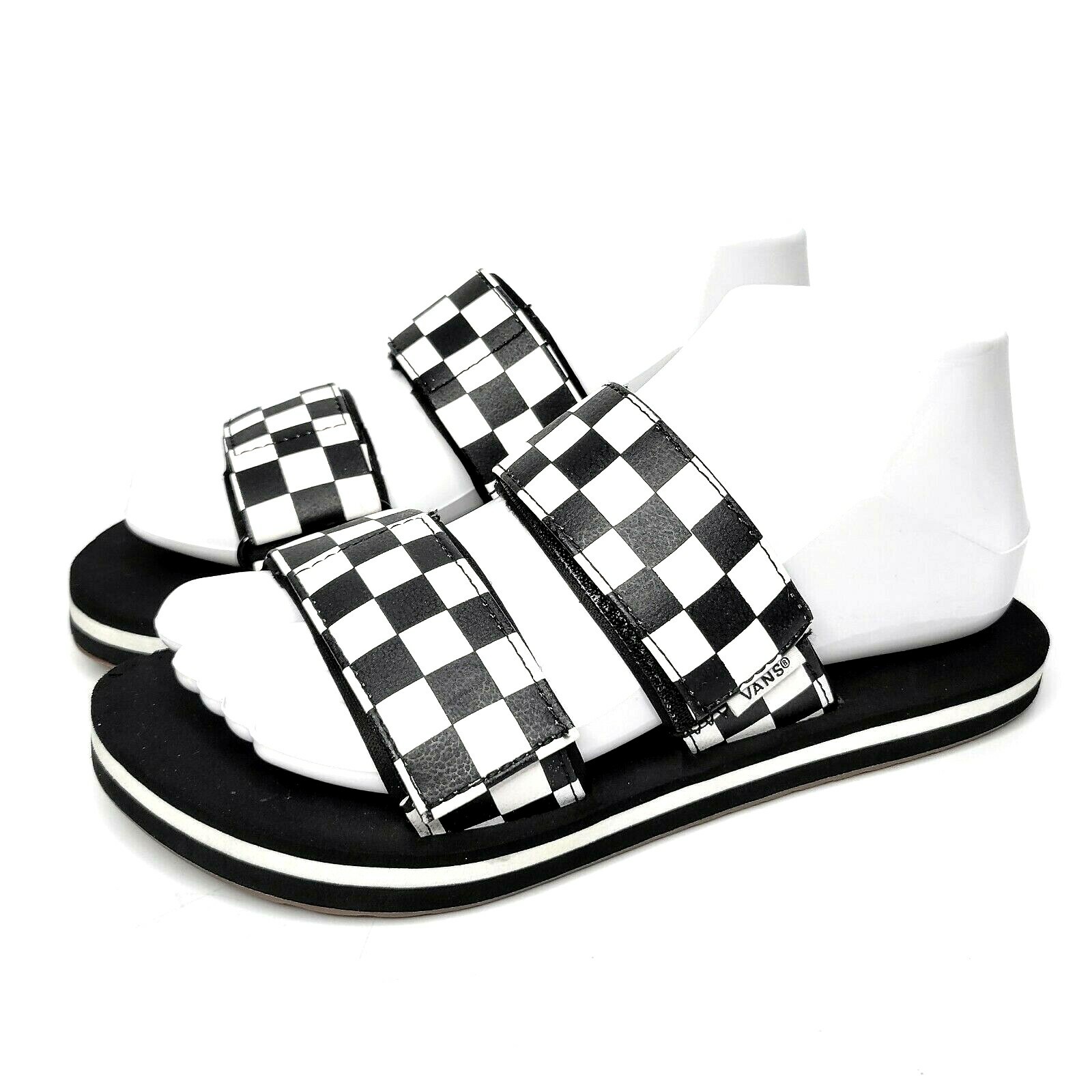 womens checkered vans slides
