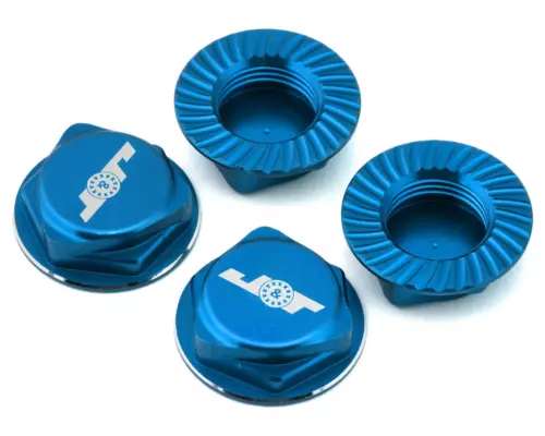 J&T Bearing Co. Aluminum 17mm Serrated Wheel Nuts (Light Blue) (4)