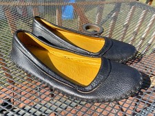Quoddy Womens Relax Skipper Leather Moccasins Black Size 8