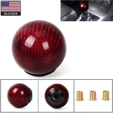 Round Ball Shape Black Carbon Fiber Universal Car Gear Shift Knob Shifter Lever