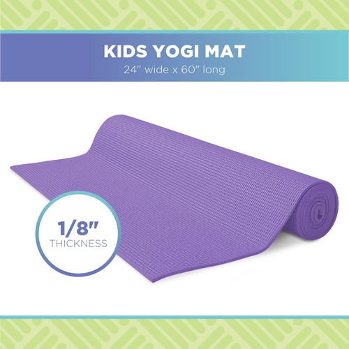 Estera de yoga pegajosa para niños - 3 mm de grosor (60”L x 24”W) alfombrilla de piso plegable ecológica para gimnasio - Imagen 41 de 140