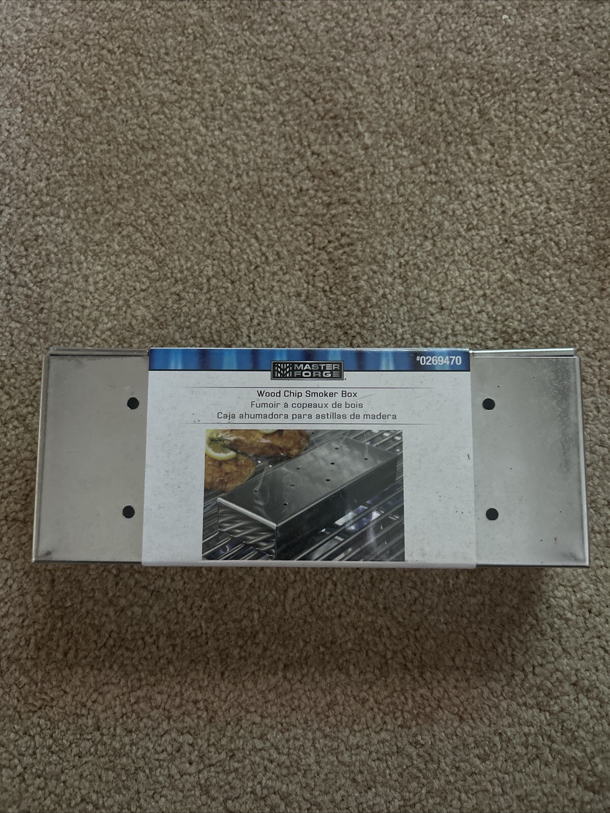 Master Forge Stainless Steel Smoker Box Hinged Lid Vented Ga