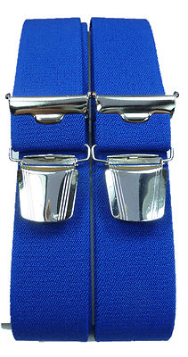 royalblauer Hosenträger mit extra starken ABC-Clips, 35mm breit, 70cm-200cm lang