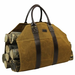 Firewood Log Carrier Bag Waxed Canvas Fire Wood Carrying Holder