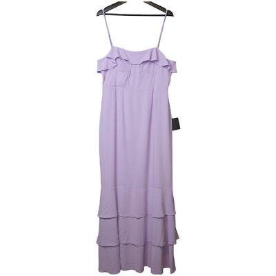 NWT Lulus Lively Evenings Lavender Strappy Tiered Maxi Dress XL Fairy Flowy
