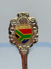 Vintage South Africa Collectible Spoon Souvenir Enamel Nelson Mandela Flag