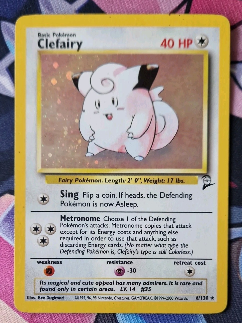Pokémon TCG Clefairy Holo Rare Card Base Set 2 6/130 LP