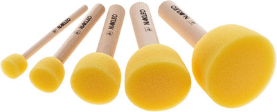 Foam Stencil Stippling Brush Set, 5 Pcs round Sponges Stippler 0.4'', 0.8'', 1'', 1