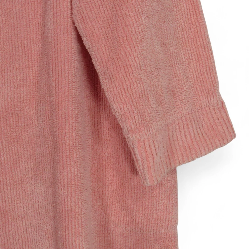 SIGNATURE Por STAN HERMAN Rosa CHENILLE Media Cremallera BOLSILLOS LATERALES BATA DE SALÓN Talla 1X Foto 3 de 4