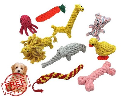 Dog Chew Rope Toys 9Pcs Animals Shapes Small Medium Aggressive Chewers