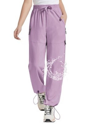 Girls Hiking Pants Quick Dry Waterproof Cargo Lightweight Athletic Summer Cam...