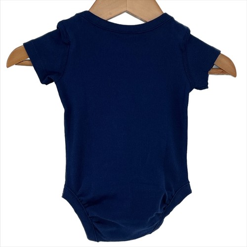 Hanna Anderson bambino manica corta costina pezzo unico blu navy taglia 0 - 3 mesi - Foto 7 di 10