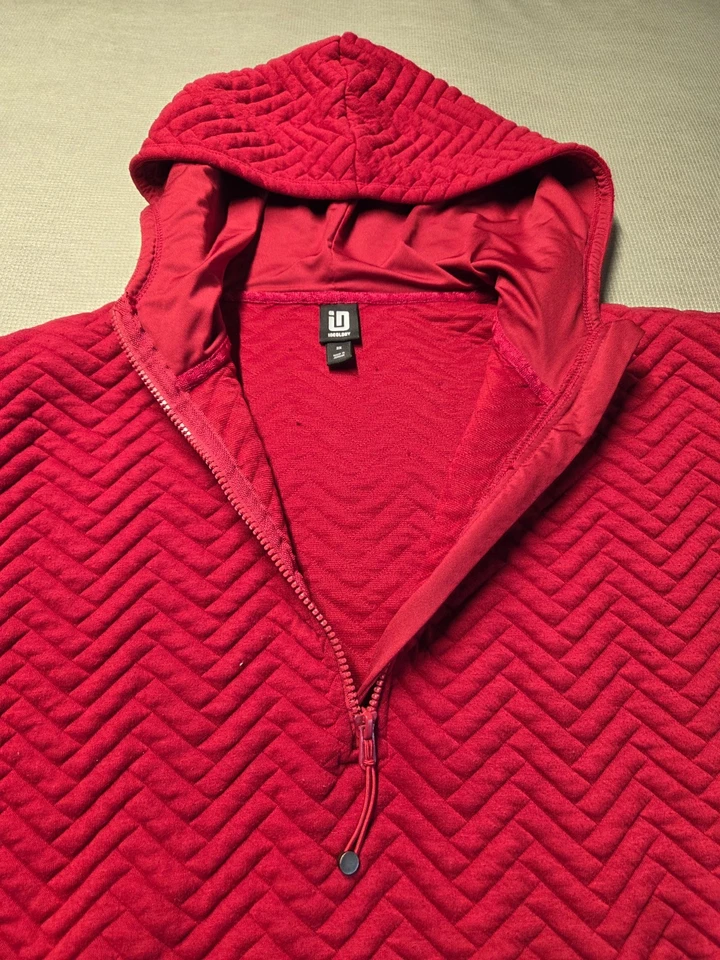 IDEOLOGY Sudadera con Capucha Acolchada Talla 2X Mujer Rojo Pullover Canguro Bolsillo Media Cremallera Camisa Foto 2 de 4